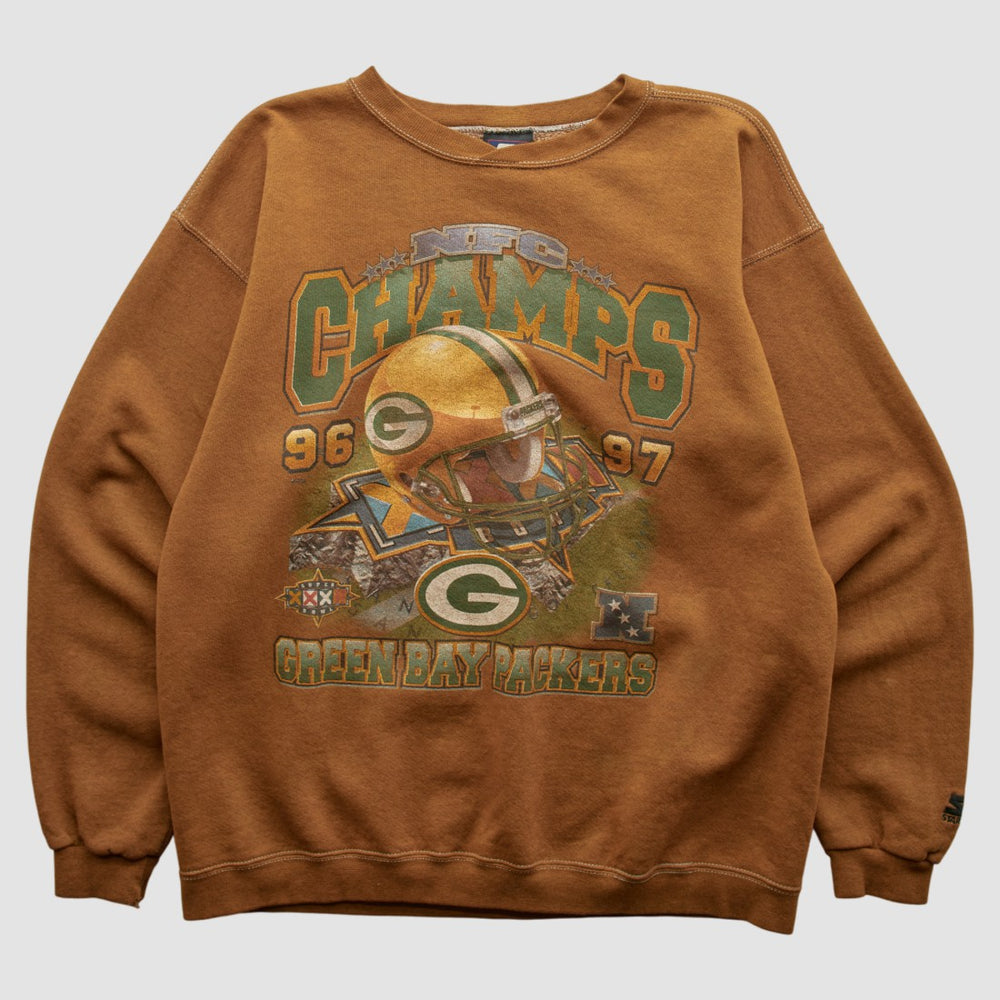 Green Bay Packers Starter 1997 Pullover Sweatshirt - Brown Vintage - Fanatics