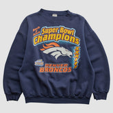 Denver Broncos Logo 7 1999 Pullover Sweatshirt - Navy Vintage - Fanatics