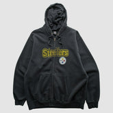 Pittsburgh Steelers NFL 2010s Hooded Full Zip Sweatshirt - Black Vintage - Fanatics