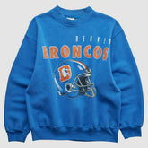 Denver Broncos Hanes 90s Pullover Sweatshirt - Blue Vintage - Fanatics
