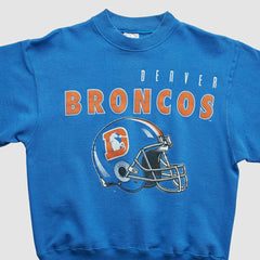 Denver Broncos Hanes 90s Pullover Sweatshirt - Blue Vintage - Fanatics