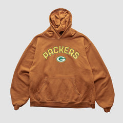 Green Bay Packers Reebok 2000s Hooded Pullover Sweatshirt - Brown Vintage - Fanatics