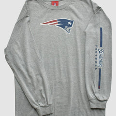 New England Patriots NFL 2000s Long Sleeve T-shirt - Heather Gray Vintage - Fanatics