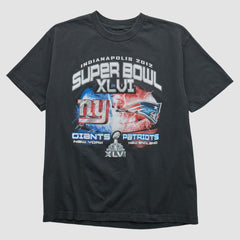 Superbowl XLVI 2012 T-shirt - Black Vintage - Fanatics