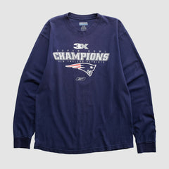 New England Patriots Reebok 2000s Long Sleeve T-shirt - Navy Vintage - Fanatics