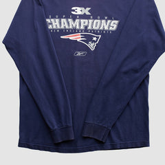 New England Patriots Reebok 2000s Long Sleeve T-shirt - Navy Vintage - Fanatics