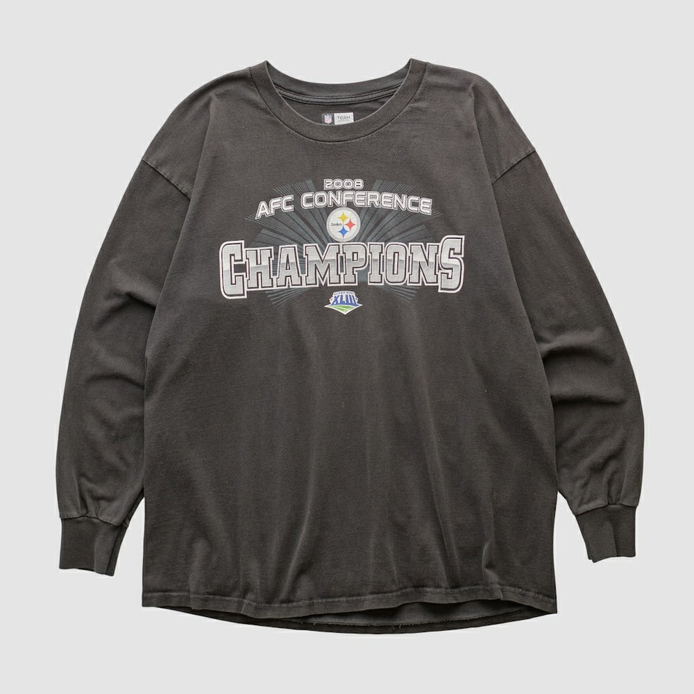 Pittsburgh Steelers NFL 2008 Long Sleeve T-shirt - Black Vintage - Fanatics