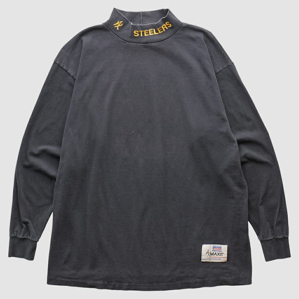 Pittsburgh Steelers 90s Long Sleeve T-shirt - Charcoal Vintage - Fanatics