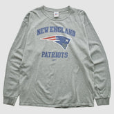 New England Patriots NFL 2000s Long Sleeve T-shirt - Heather Gray Vintage - Fanatics