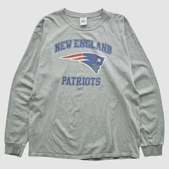 New England Patriots NFL 2000s Long Sleeve T-shirt - Heather Gray Vintage - Fanatics