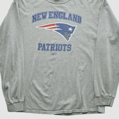 New England Patriots NFL 2000s Long Sleeve T-shirt - Heather Gray Vintage - Fanatics