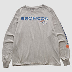 Denver Broncos NFL 2000s Long Sleeve T-shirt - Heather Gray Vintage - Fanatics