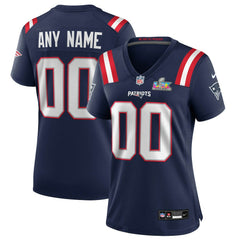 New England Patriots Women's Super Bowl LX Patch Custom Game Jersey - Navy - Nike