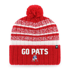 New England Patriots '47 Local Cuffed Knit Hat with Pom - Red - 47 brand