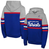 New England Patriots Throwback Head Coach Pullover Hoodie - Royal - Mitchell & Ness