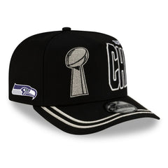 Seattle Seahawks New Era Super Bowl LX Champions Parade A-Frame 9FIFTY Snapback Hat - Black - NFL