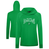 Miami Marlins Levelwear Women's St. Patrick's Day Slender Raglan Hoodie Sale