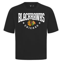 Chicago Blackhawks Levelwear Luxe Signature Knit T-Shirt - Black | NHL Clearance