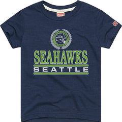 Seattle Seahawks Homage Youth Crest Tri-Blend T-Shirt - College Navy - NFL