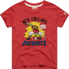 Raphael New England Patriots Homage Youth TMNT Tri-Blend T-Shirt - Red - NFL