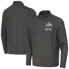 Seattle Seahawks Antigua Super Bowl LX Champions Subtle Quarter-Zip Pullover - Black - NFL