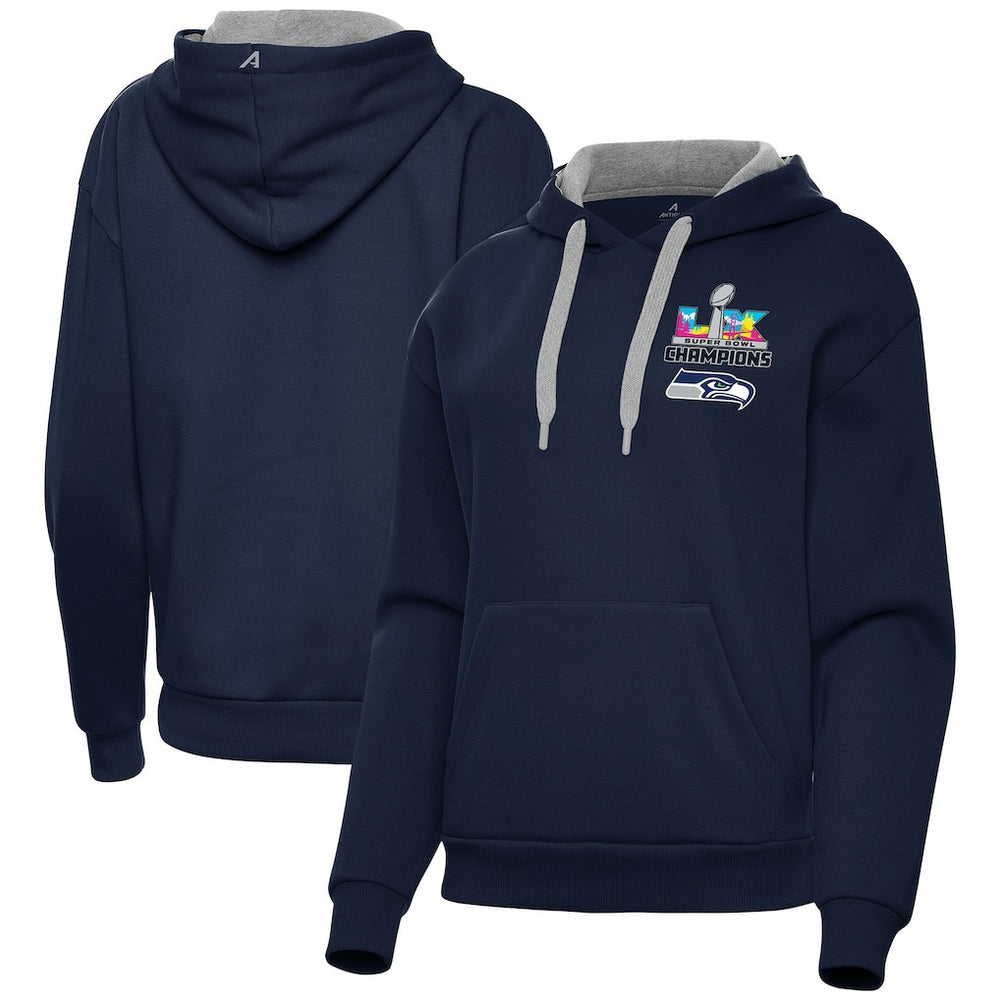 Seattle Seahawks Antigua Women's Super Bowl LX Champions Victory Hoodie - College Navy - NFL