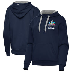 Seattle Seahawks Antigua Women's Super Bowl LX Champions Victory Hoodie - College Navy - NFL