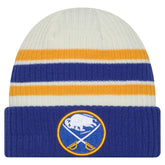 Buffalo Sabres New Era Vintage Cuffed Knit Hat - Cream/Royal | New Era sale
