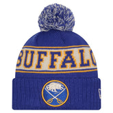 Buffalo Sabres New Era Retro Cuffed Knit Hat with Pom - Royal | New Era Lifestyle