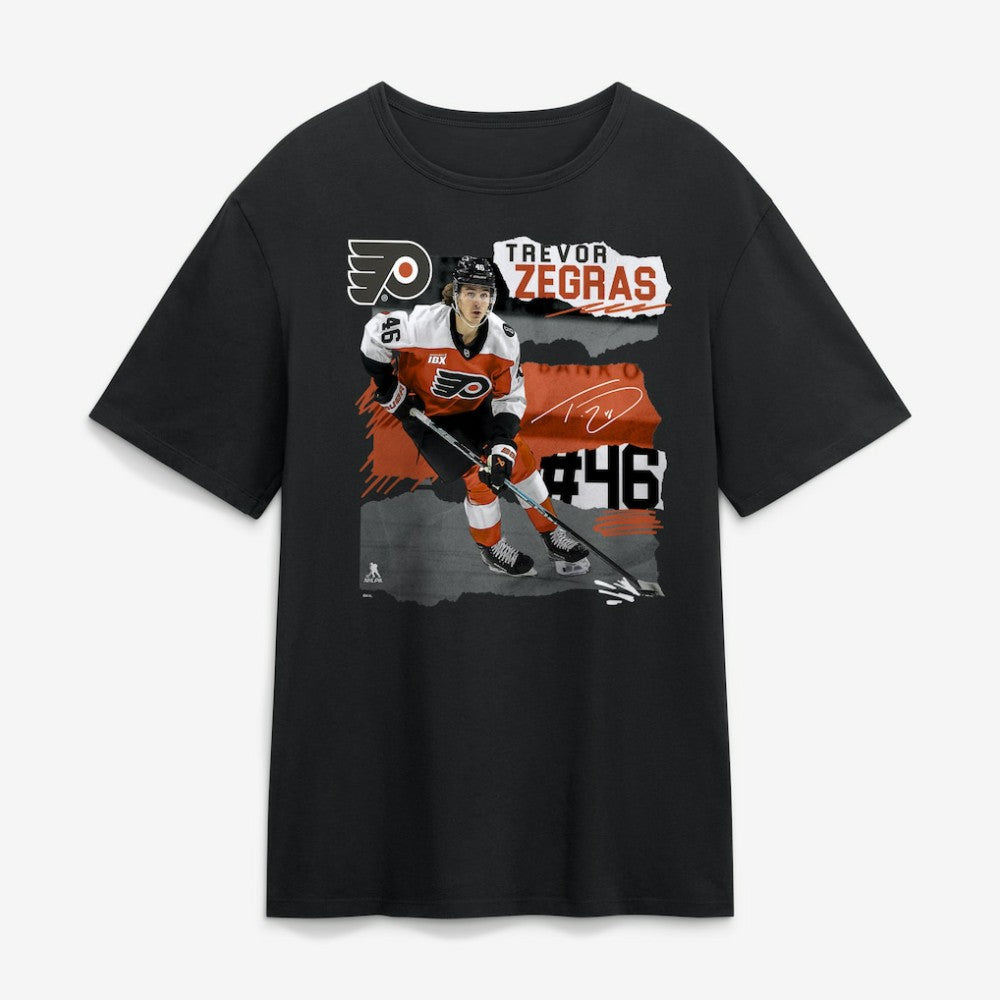 Trevor Zegras Philadelphia Flyers Fresh Ice T-Shirt - Black | NHL on sale