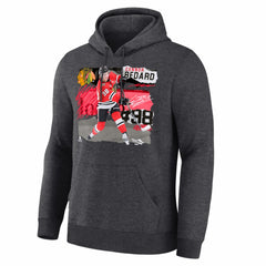 Connor Bedard Chicago Blackhawks Fresh Ice Hoodie - Charcoal | NHL Lifestyle