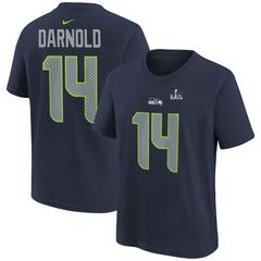 Sam Darnold Seattle Seahawks Youth Super Bowl LX Name & Number T-Shirt - College Navy - Nike