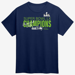 Seattle Seahawks Super Bowl LX Champions Big & Tall Autograph Signing Roster T-Shirt - College Navy - Fanatics