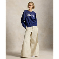 Yankees Polo Ralph Lauren Women's Vintage Knit Sweatshirt Outlet