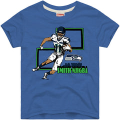Jaxon Smith-Njigba Seattle Seahawks Homage Youth Draft Tri-Blend T-Shirt - Royal - NFL