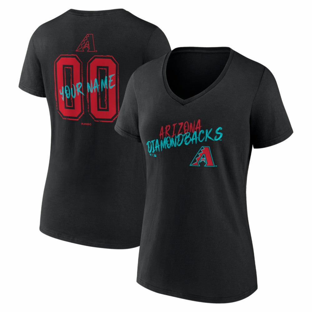 Arizona Diamondbacks Women's Hustle Personalized Name & Number V-Neck T-Shirt Outlet