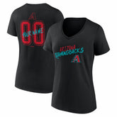 Arizona Diamondbacks Women's Hustle Personalized Name & Number V-Neck T-Shirt Outlet