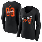 Baltimore Orioles Women's Hustle Personalized Name & Number Long Sleeve V-Neck T-Shirt for sale