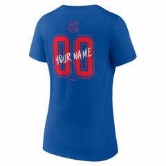 Chicago Cubs Women's Hustle Personalized Name & Number V-Neck T-Shirt Near Me
