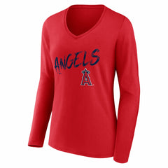 Los Angeles Angels Women's Hustle Personalized Name & Number Long Sleeve V-Neck T-Shirt Discount