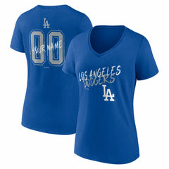Los Angeles Dodgers Women's Hustle Personalized Name & Number V-Neck T-Shirt Discount