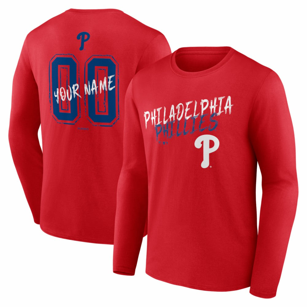 Philadelphia Phillies Hustle Personalized Name & Number Long Sleeve T-Shirt Discount