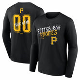 Pittsburgh Pirates Hustle Personalized Name & Number Long Sleeve T-Shirt Sale