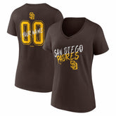 San Diego Padres Women's Hustle Personalized Name & Number V-Neck T-Shirt Online
