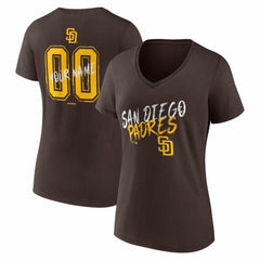 San Diego Padres Women's Hustle Personalized Name & Number V-Neck T-Shirt Online