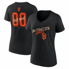 San Francisco Giants Women's Hustle Personalized Name & Number V-Neck T-Shirt Sale