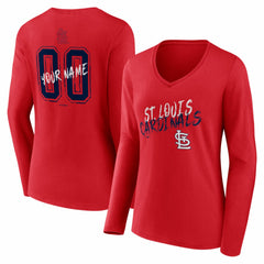 St. Louis Cardinals Women's Hustle Personalized Name & Number Long Sleeve V-Neck T-Shirt Sale