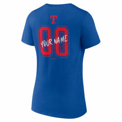 Texas Rangers Women's Hustle Personalized Name & Number V-Neck T-Shirt Sale