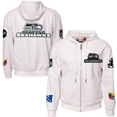 Seattle Seahawks Jeff Hamilton Vegan Leather Full-Zip Hooded Jacket - White - NFL