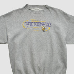 Minnesota Vikings 90s Pullover Sweatshirt - Heather Gray Vintage - Fanatics
